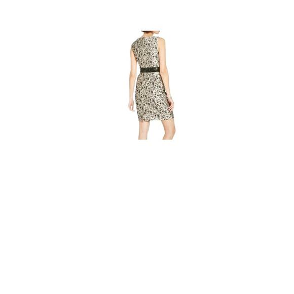 Tahari Arthur S. Levine 4P Petite Sleeveless Metallic Floral Dress Black & Silve - Picture 2 of 9